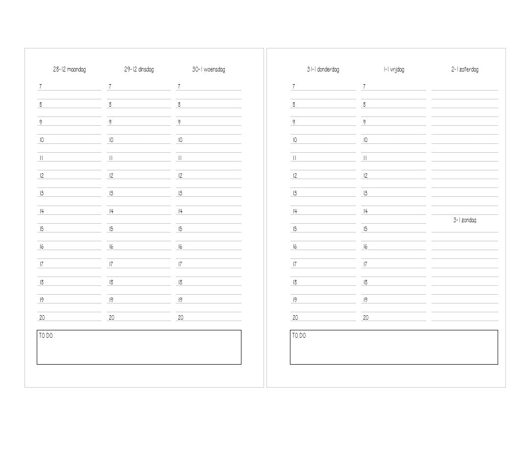 2026 LovedbyGaby A5 inserts 1W2P vertical hourly