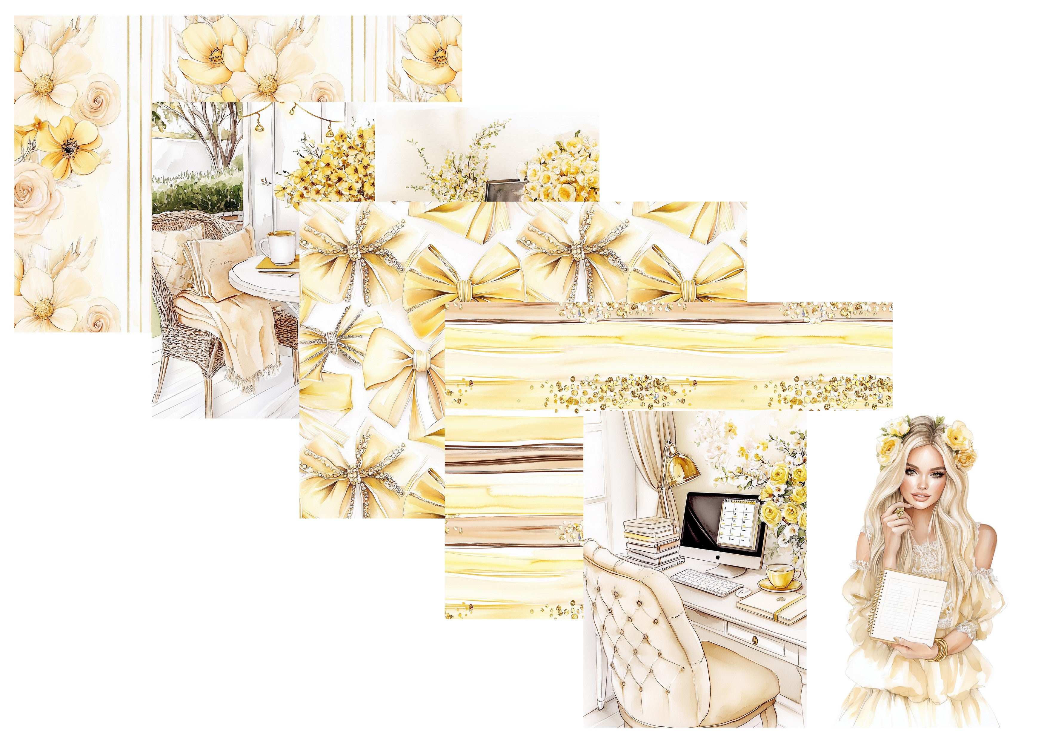 LovedbyGaby A4 journalpapier set Yellow planning