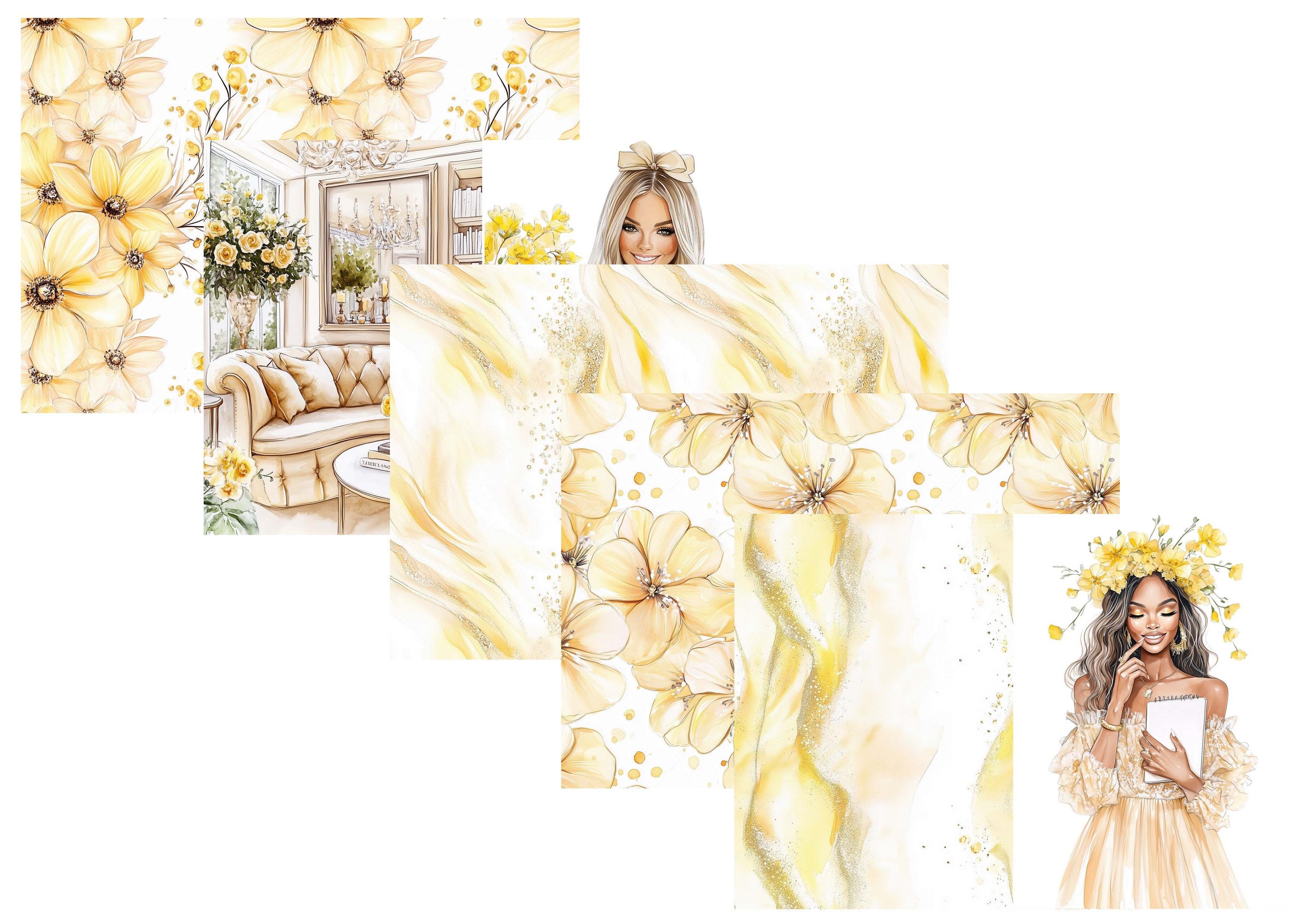 LovedbyGaby A4 journalpapier set Yellow planning